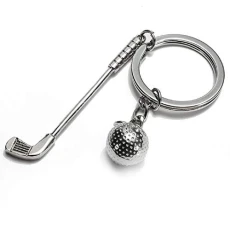 RK Gifts Creative Sporting Golf Club and Ball Silver Metal Keyring Keychain Gift Novelty