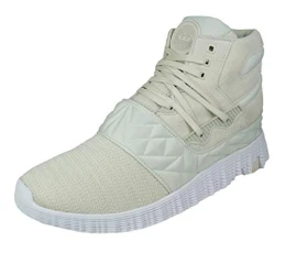 Jagati Mens Casual Trainer Boots Hi Tops Shoes-Off White-5