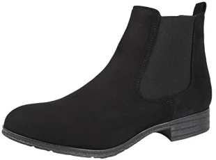 Womens Faux Leather Low Heel Chelsea Boots