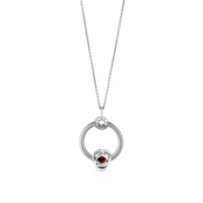 January Birthstone Eternity Circle O Pendant Set