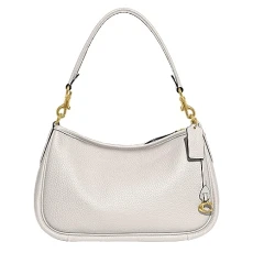 Soft Pebble Leather Cary Crossbody Bag for Women Offers Zipper Closure with Detachable Strap, Chalk,