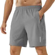 Men's Workout Shorts with Drawstring and Zippered Pockets Lightweight Running Shorts with Pock