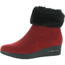 Women's Wedge Heel Ankle Boot, New Red, 4 UK