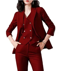 3 Piece Women's Office Lady Suit Blazer Vest Pants Business Outfits Prom Party Suit Casual Wear Suit