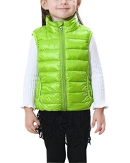 Kids Boys Girls Toddlers Warm Down Jackets Vest Tops Sleeveless Coat Gilets Outerwear Green 110