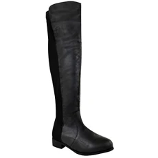 LADIES WOMENS FLAT ELASTICATED WIDE LEG STRETCH OVER THE KNEE HIGH RIDING BOOTS SIZE (UK 5 / EU 38 /