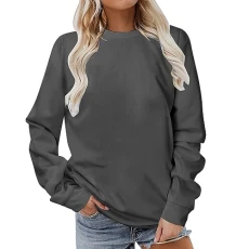 Women's French Terry Fleece Crewneck Sweatshirt Plus Size Slimming Pullover