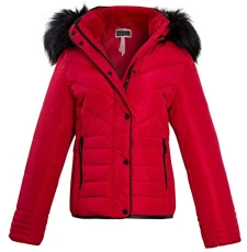 Women's Winter Padded Jacket Quilted Warm Faux Fur Hooded Coat Ladies Parka Jacket