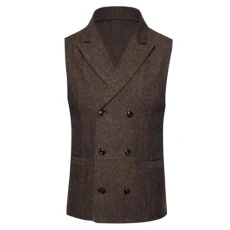 Men's Waistcoat Suit Vest Slim Fit with Lapels Sleeveless with Double Breasted Gilet Business Casual Classic Basic Men's Suit Vest for Men Black Suit Vest for Parties, Weddings, Banquets, coffee, XL