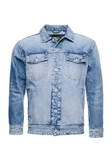 Men's Easy Trucker Denim Jacket, Blue (Blaze Mid Blue W1w), L