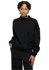 Women's Ladies Oversized Organic Crewneck Sweatshirt, Black, XS