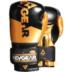 Revgear Pinnacle Boxing Gloves Black Gold Black 16oz