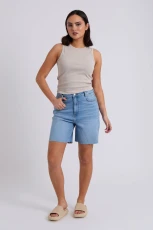 Mid-Wash Bermuda Shorts Blue / 14