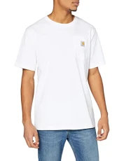 Men's Relaxed Fit Heavyweight Short-Sleeve K87 Pocket T-Shirt, White, L