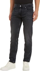 Men Jeans Authentic Straight Fit, Blue (Denim Black), 28W / 32L