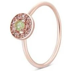 Rose Gold August Halo Adjustable Ring - Rose Gold