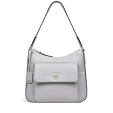 London Colebrook Medium Shoulder Handbag for Women in Thistle Soft Grained Leather with Shoulder Strap