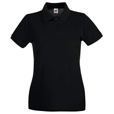 Women's Polo Shirt Short-Sleeve, Womens Men, Black, Medium