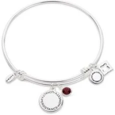 January Birthstone Bangle - Silver