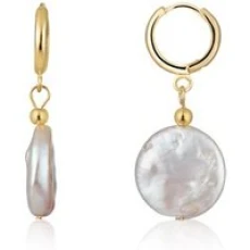 Gold Freshwater Pearl Drop Earrings - Gold