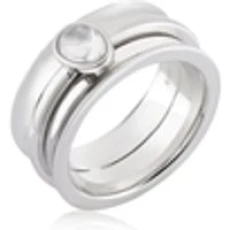 Silver Clear Stone Tranquil Ring - Ring Size 50 Silver