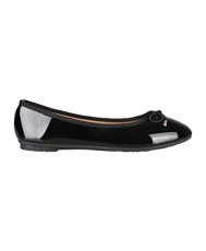 Bow Toe Patent Ballerina Pumps, Black, UK 7, 3701-BLK-7