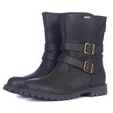 Womens Sycamore Leather Waterproof Winter Warm Walking Faux Fur Snow Boots - Black - 3