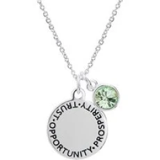 August Birthstone Necklace - Silver