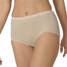 Womens Maxi Briefs Knickers UnderWear Ladies Mid Waist Control Plain Briefs Stretchy Sexy Underpants Panties(Nude,12-14)