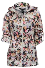 Ladies Mac Cagoule Floral Festival Parka Raincoat Mac with Fishtail (Sizes 8-24)