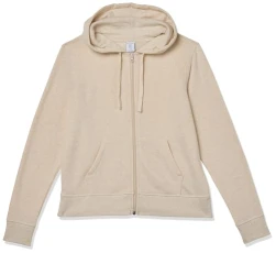 Women's French Terry Fleece Full-Zip Hoodie (Available in Plus Size), Oatmeal Heather, M