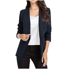 Women's Black Blazer Jacket Women Plus Size Thin Office Lady Long Sleeve Coat Suit Slim Cardigan Top