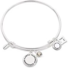 April Birthstone Bangle - Silver