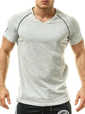 Men's Joe Cracked Print V-Neck T-Shirt - Gray - XL