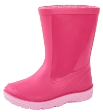 Boys Girls Mid Calf Wellington Rain Boots Light Pink 7 UK Child