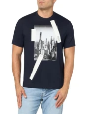 Men's Regular fit Cotton T-Shirt, Night Sky/New York, XS