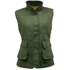 Ladies Dark Derby Tweed Gilet Quilted Waistcoat Bodywarmer (14)