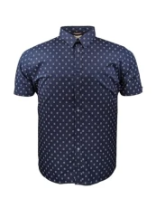 Stipple Geo Print Short Sleeve Shirt for Mens (0075906) Dark Navy, 2XL