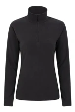 Camber Half Zip Women's Striped Fleece - Lightweight, Warm & Cosy Half Zip Sweatshirt Top - Best for Camping, Outdoors, Travelling & Hiking Black S