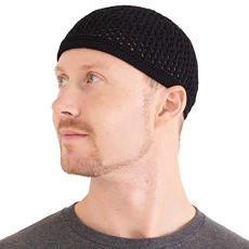 Casualbox | Knit Cotton Skull Cap | Kufi Islam Prayer Hat | Crochet Mesh Skully Beanie | Men's Headw