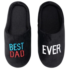 Mens Best Dad Ever Mule Slippers - Novelty Fathers Day Dad Gift - UK Sizes 7-8, 9-10 & 11-12 (Best D