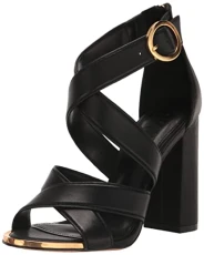 Women's Transitional Emelen-Strappy San Heeled Sandal, Black, 5 UK