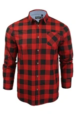 Jack Brushed Flannel Check Shirt - Long Sleeved (Red/Black - M) L