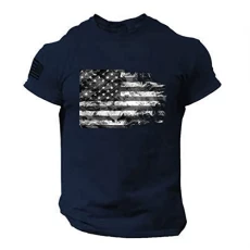 T Shirts Mens Sale Short Sleeved Summer Beach Tees 3D Printed Us Flag Logo Casual Regular Fit Crew N