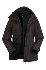 Fell Womens 3 in 1 Jacket -Water Resistant Rain Jacket, Adjustable Hood Ladies Triclimate Jacket, Pa