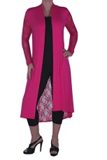 Ariana Ladies Open Cardi Womens Lace Back Plus Size Cardigan Fushia Size 24-26