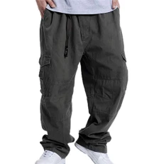 Men/Teen Boys Vintage Hip Hop Baggy Casual Trousers Hipster Style Baggy Multiple Pockets Cargo Pants