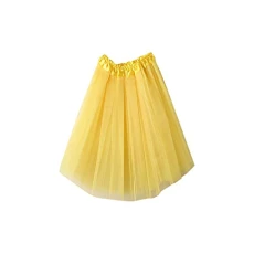 Womens Adult Sparkle Elastic 4 Layered Tulle Tutu Skirt, Yellow 1, One Size