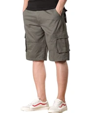 Mens Cargo Shorts Combat Long Short Trousers Knee Length Shorts with 6 Pockets Cargo Hiking Shorts W