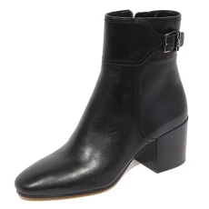 G2608 tronchetto donna black leather ankle boot shoe woman-39.5